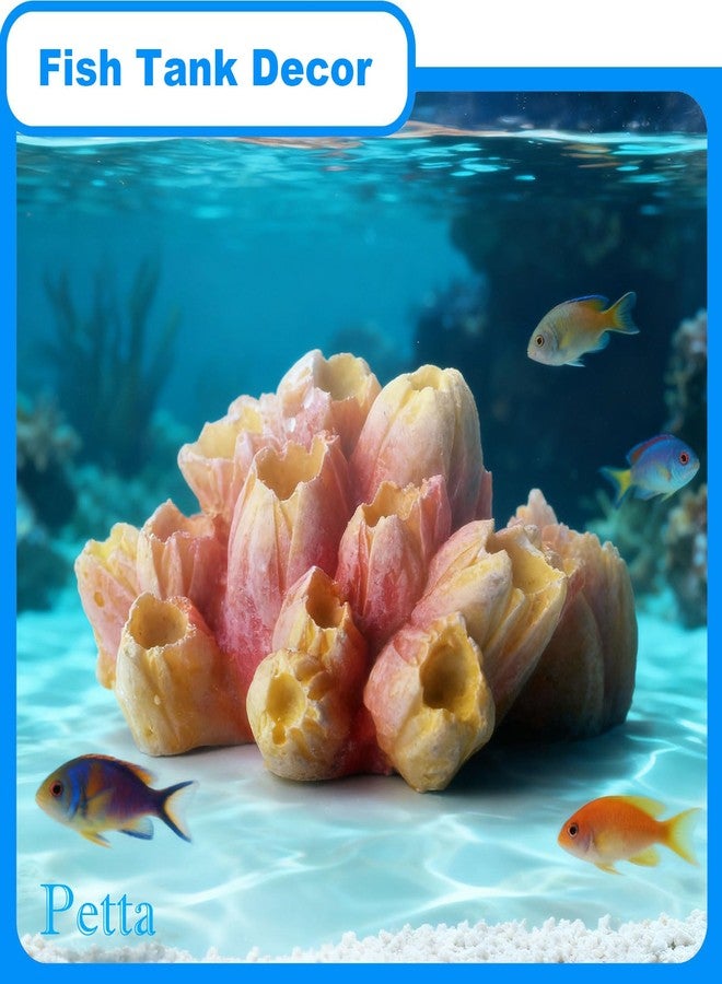Petta Resin Coral Plant Decorations Artificial Ornament Decor Resin Colorful Coral Reef Decoration Accessories for Betta Fish Tank Aquarium Landscape,Medium,1 Pcs - Image 5